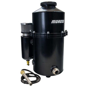 Moroso 22028 Drag Race 2 Pc 60/40 Split 16.5in Tall 7in Dia 7.5qt Dry Sump Tank - Blk