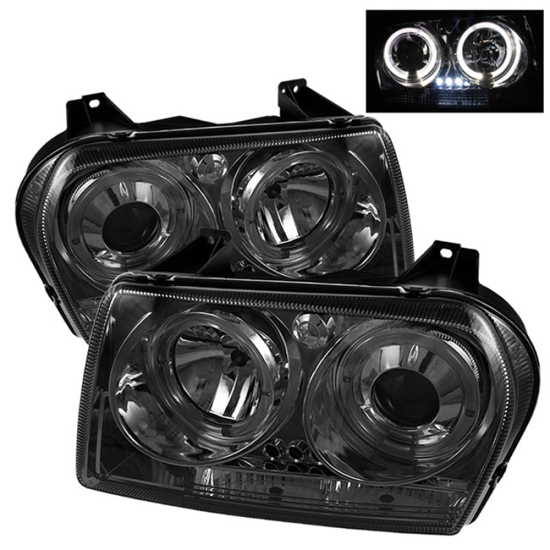 Spyder 5009203 fits Chrysler 05-08 300 Projector Headlights LED Halo LED Smke (