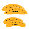 MGP 34217SGMCYL 4 Caliper Covers Engraved Front & Rear fits GMC Yellow Finish Bl