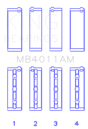 King Engine Bearings Toyota 1Mzfe (Size STD) Main Bearing Set