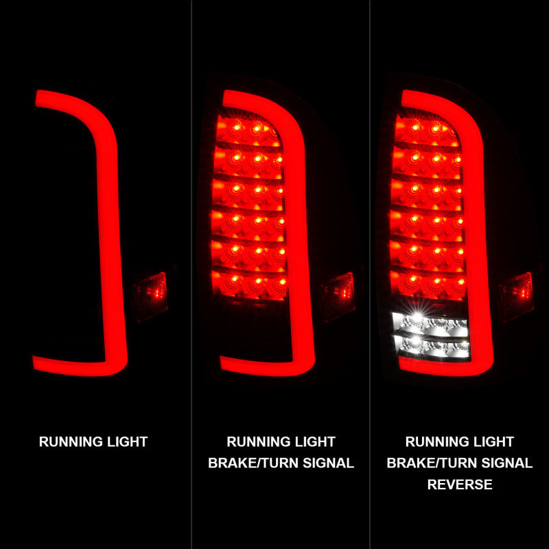 ANZO 311427 fits Toyota 05-15 Tacoma Full LED Tail Lights w/Light Bar Sequential Black Housing Clear Lens