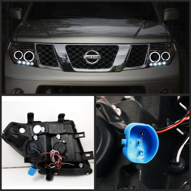 Spyder 5011541 fits Nissan 05-08 Frontier Projector Headlights LED Halo LED Smk