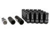 Project Kics KRL5414K Leggdura Racing Shell Type Lug Nut 54mm Open-End Look 16 Pcs + 4 Locks 14X1.5 Black