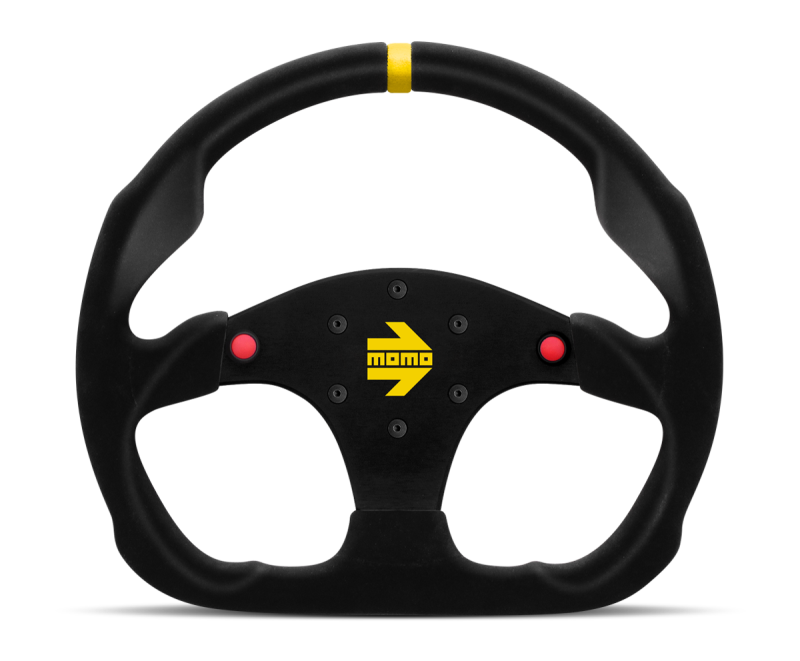 Momo R1960/32SHB MOD30 Buttons Steering Wheel 320 mm - Black Suede/Black Spokes/1 Stripe