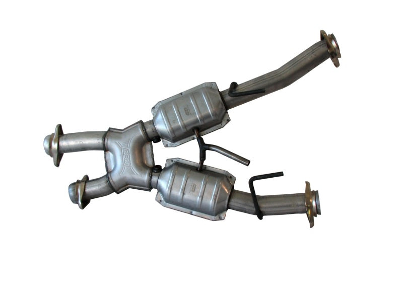 BBK 1810 Mustang 5.0 Short Mid X Pipe w Catalytic Converters 2-1/2 For Automatic Long Tube Headers