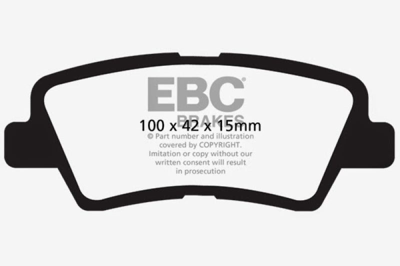 EBC DP21875 12+ fits Hyundai Accent 1.6 Greenstuff Rear Brake Pads