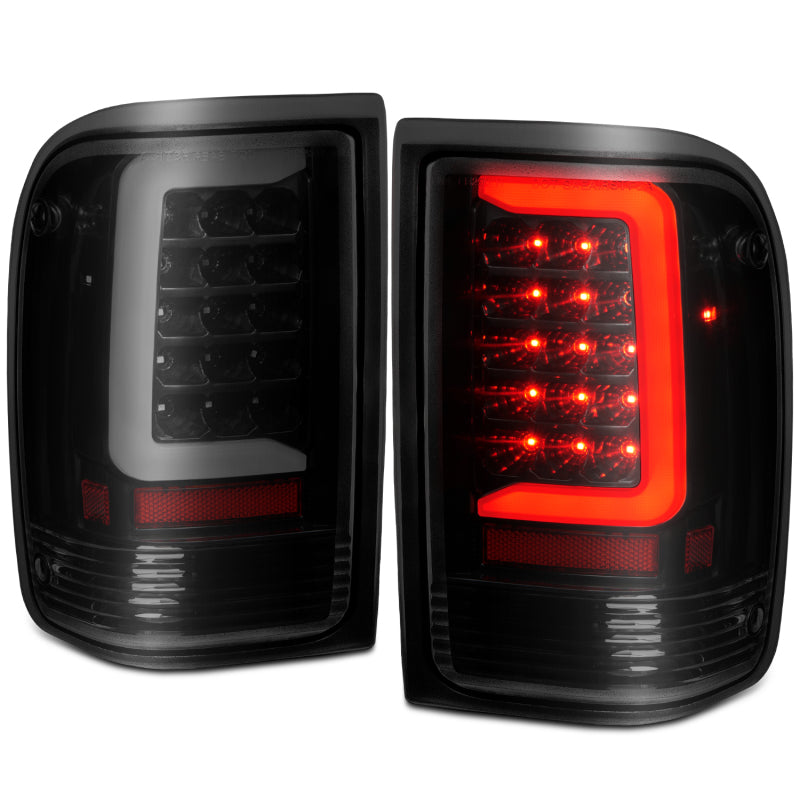 ANZO 311360 1997 fits Ford 93-19 Ranger LED Tail Lights w/ Light Bar Black Housing Smoked Lens