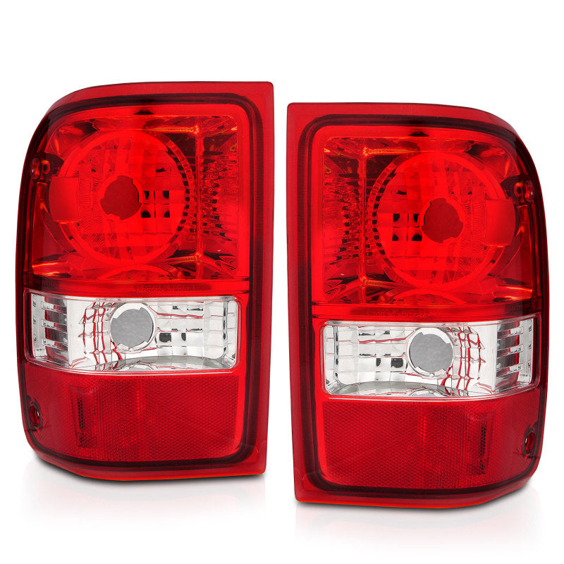 ANZO 211182 2011 fits Ford 01-20 Ranger Taillights w/ Red/Clear Lens (OE Replacement) Pair