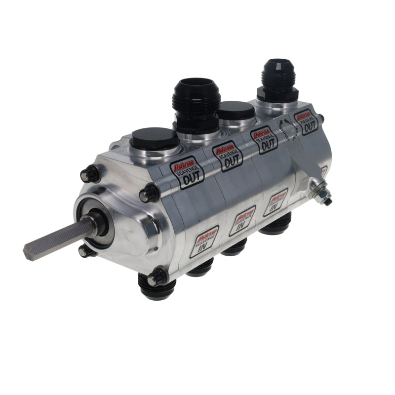 Peterson Fluid Systems 04-4064-HEX R4 4-Stage Oil Pump - Left Side Mount - Rear Drive Drag