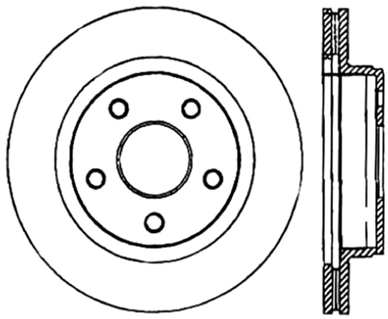 Stoptech 126.67053CSL Power Slot 04-09 Dodge Durango / 02-05 Ram 1500 Front Left Slotted Cryo Rotor