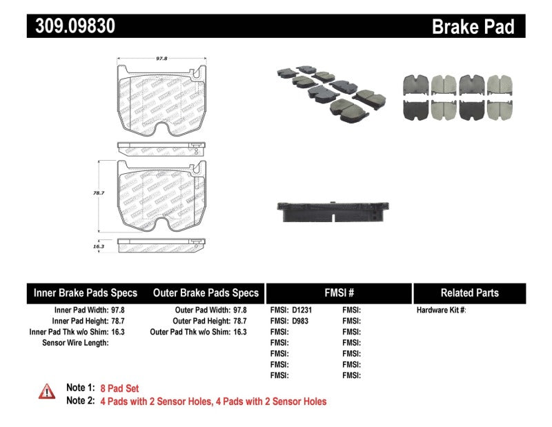Stoptech 309.0983 Performance Brake Pads
