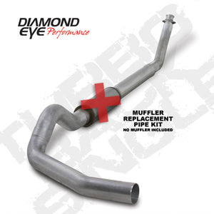 Diamond Eye Performance K5216A-RP Diamond Eye KIT 5in Turbo Back SGL MFLR RPLCMENT PIPE AL: 94-02 fits DODGE CUMMINS 5.9L W/ RP #510220