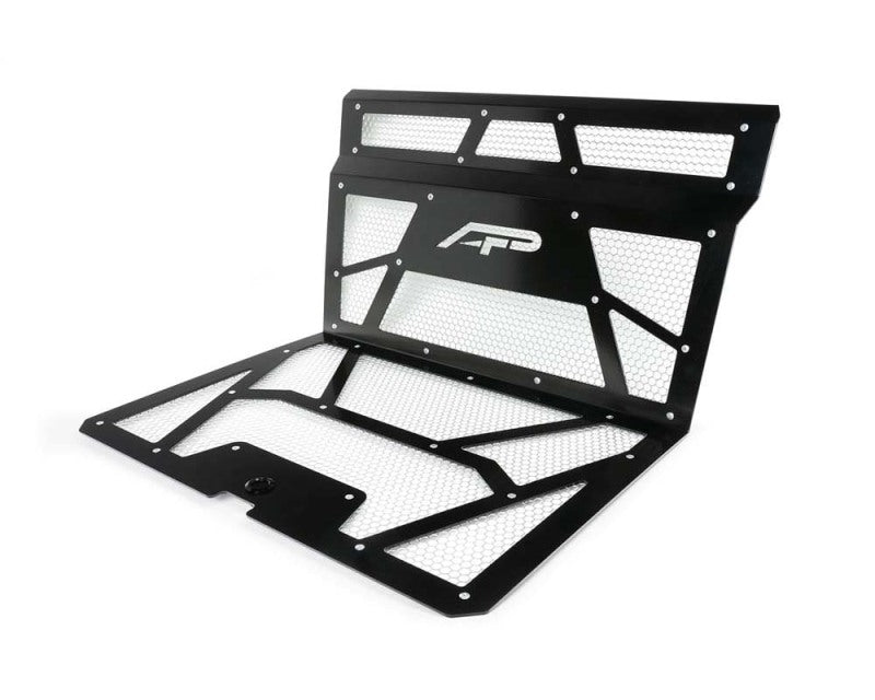 Agency Power AP-RZR-111-FGB-MRAW fits Polaris 14-18 RZR XP 1000 / XP Turbo Vented Engine Cover - Gloss Black/Raw Mesh