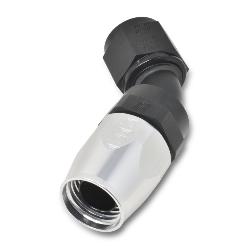 Russell 610113 Performance -10 AN Black/Silver 45 Degree Full Flow Hose End
