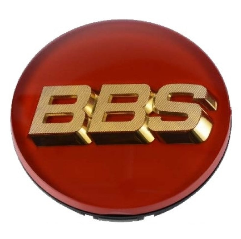 BBS 56.24.126 Center Cap - 70mm Red w/ Gold 3D Logo (4-tab)