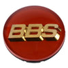 BBS 56.24.126 Center Cap - 70mm Red w/ Gold 3D Logo (4-tab)