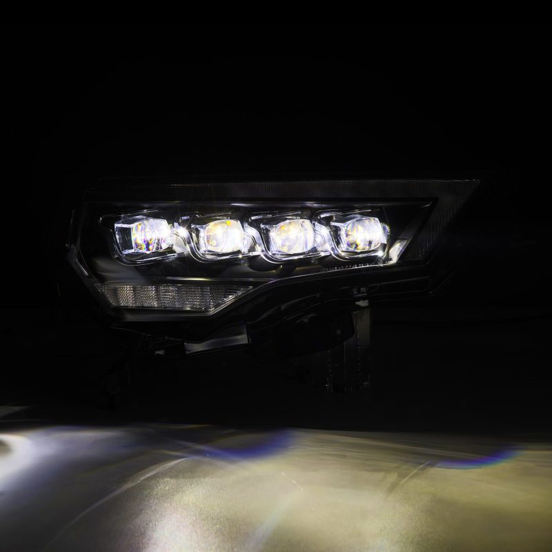 AlphaRex 880808 fits Toyota 14-22 4Runner (2021 Req. Conv) NOVA LED Proj HL Blk w/Actv Light & Seq. Sig + SB DRL