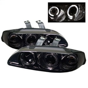 Spyder 5010865 fits Honda 92-95 Civic 2/3DR 1PC Projector LED Halo Amber Reflct