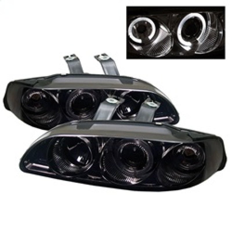 Spyder 5010865 fits Honda 92-95 Civic 2/3DR 1PC Projector LED Halo Amber Reflct