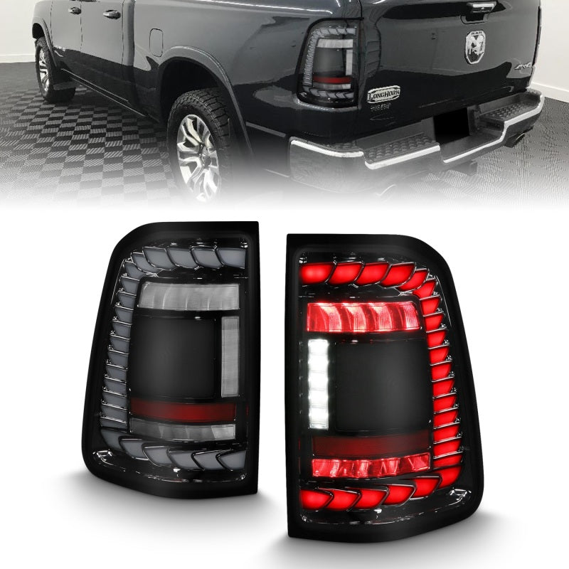 Anzo 311477 19-23 fits Dodge RAM 1500 Tradesman/Big Horn Full LED Sequential Signal Black Taillights