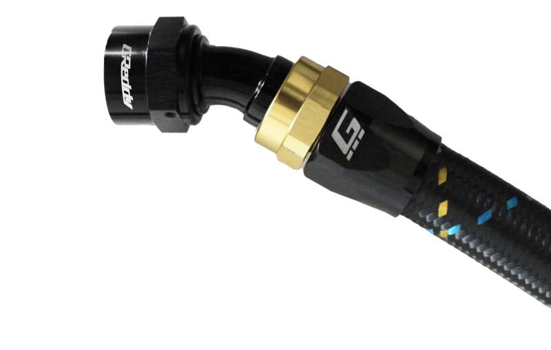 GReddy 12801230 AN12 30 DEGREE HOSE END SWIVEL BLACK/GOLD ANODIZED
