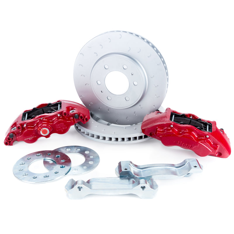 Alcon BKF1559BE11 F-150/Raptor Gen1-2 347x36mm Rotors 6-Piston Red Front Brake Kit Requires alcAC011507NAN