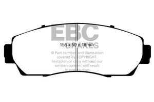 EBC DP21743 07-09 fits Acura RDX 2.3 Turbo Greenstuff Front Brake Pads