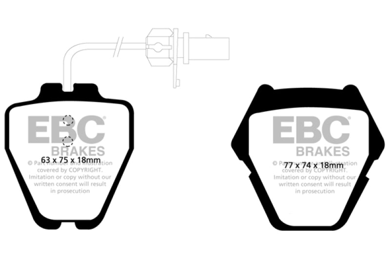 EBC DP21348 fits Volkswagen 02-05 Passat 4.0 (8 Pad Set) Greenstuff Front Brake Pads