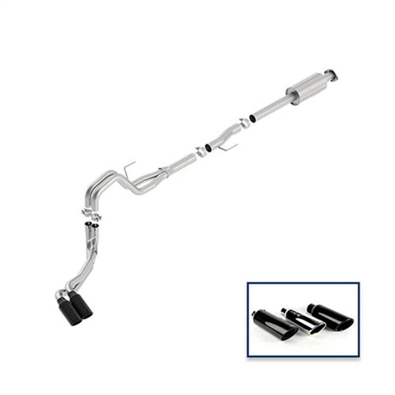 fits Ford 15-18 Racing M-5200-F1550REBA F-150 5.0L Cat-Back Extreme Exhaust System Side Exit w/ Black Chrome Tips