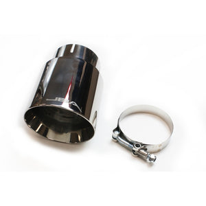 JBA 12-08276 3in x 4in x 7-5/8in Double Wall Polished Chrome Tip - Clamp On