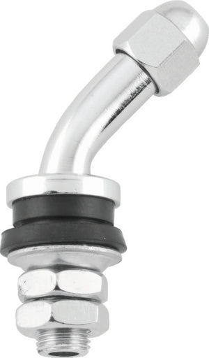 BikeMaster 151416 BikeMaster Valve Stem 45Deg Chrome Ea.