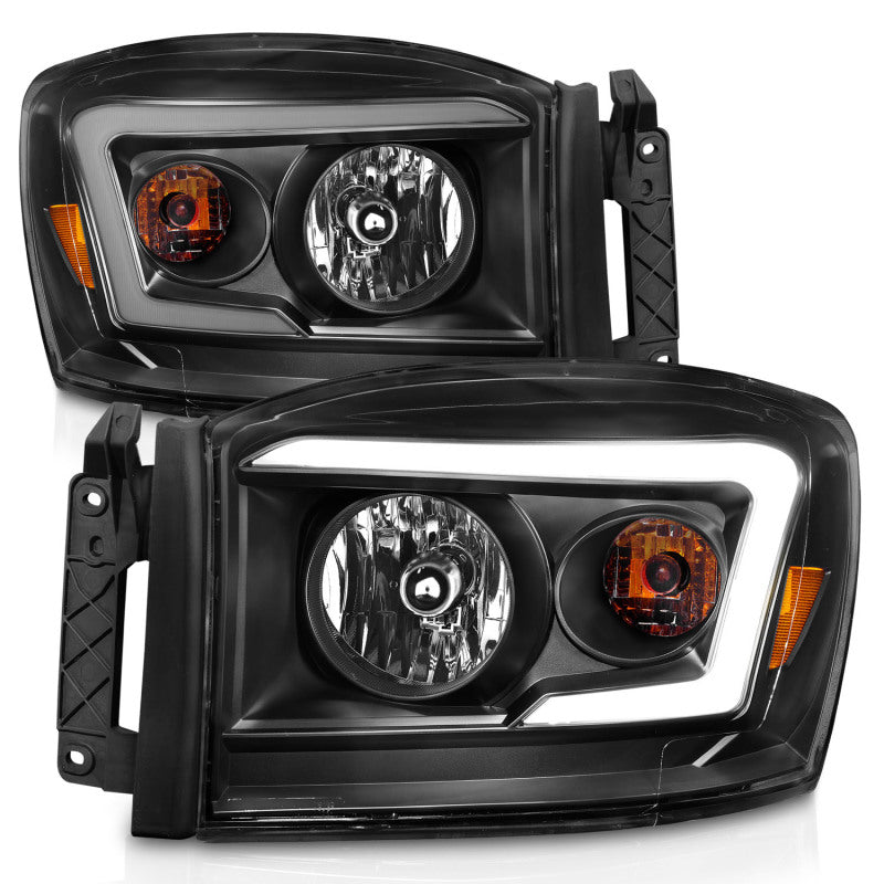 Anzo 111524 06-09 fits Dodge RAM 1500/2500/3500 Headlights Black Housing/Clear Lens (w/ Light Bars)