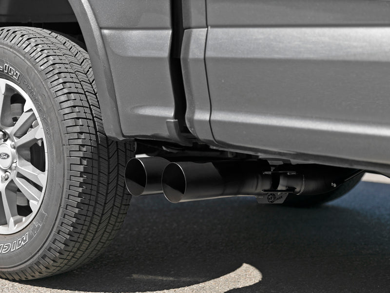 AFE 49-43108-B DPF-Back 409 SS Exhaust System w/Dual Black Tips 18-19 fits Ford