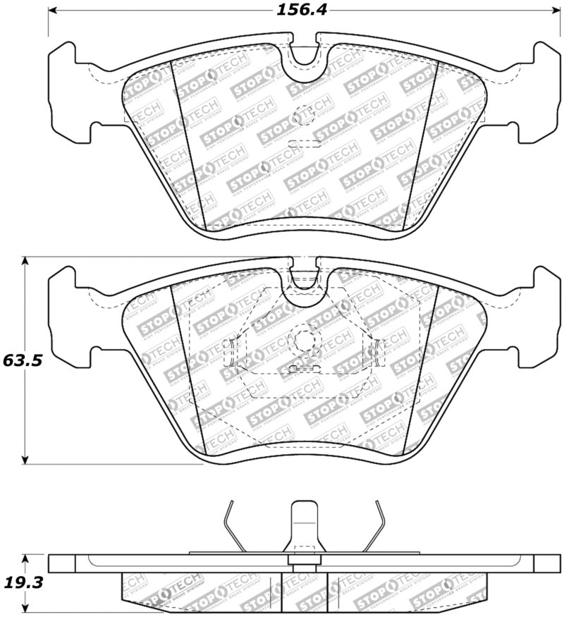 Stoptech 308.0394 95-99 BMW M3 / 01-07 M3 E46 / 89-93 M5 / 98-02 Z3 M series Front Brake Pads