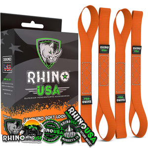 Rhino USA SOFT4PACK-ORG Soft Loops Motorcycle Tie-Down Set 4-Pack Orange