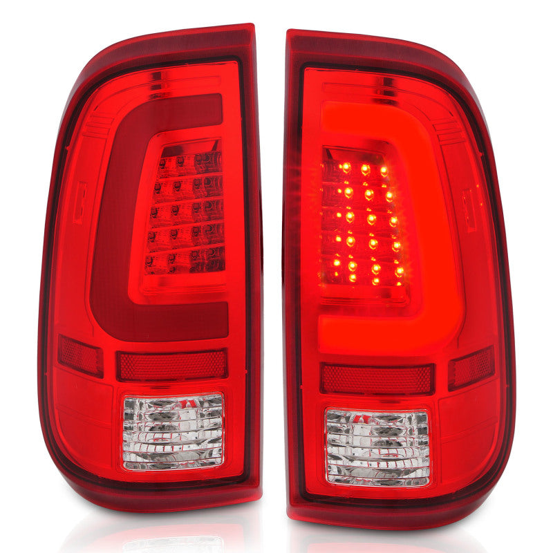 ANZO 311358 2016 fits Ford 08-20 F-250 LED Taillights Chrome Housing Red/Clear Lens (Pair)