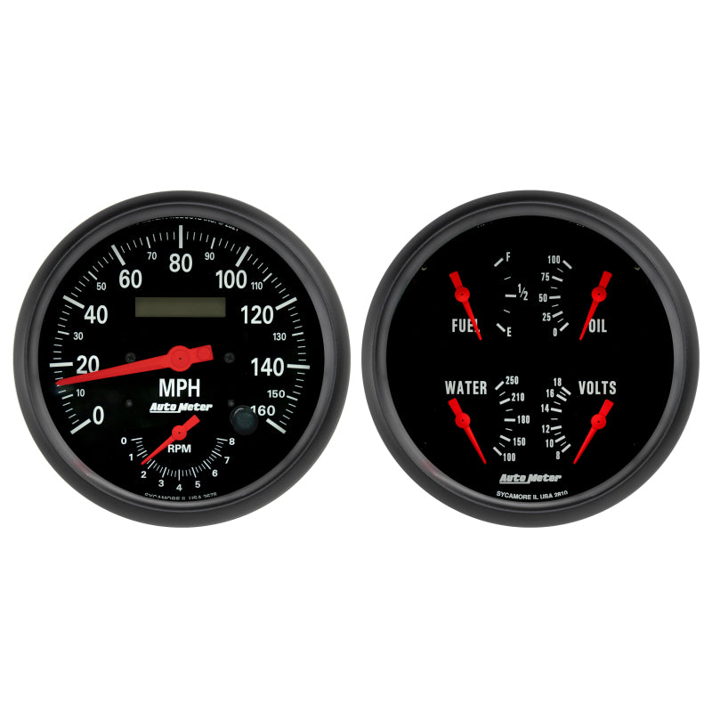 AutoMeter 2602 Autometer Z-Series Quad & Tach/Speedo 5in. - 2 Pc.