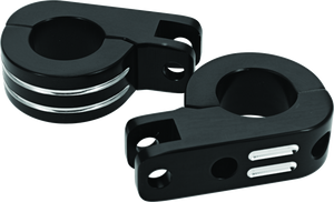 Bikers Choice 502319 Black Billet Highway Peg Mounts for 1.25 Inch Engine Guard