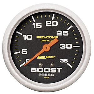 AutoMeter 5404 Autometer Pro-Comp 2 5/8in 0-35 PSI Liquid Filled Mech Boost Pressure Gauge