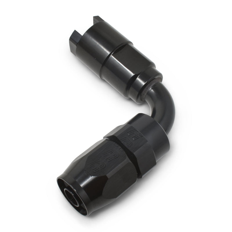 Russell 611223 Performance 3/8in SAE Quick Disc Female to -6 Hose Black 90 Degree Hose End