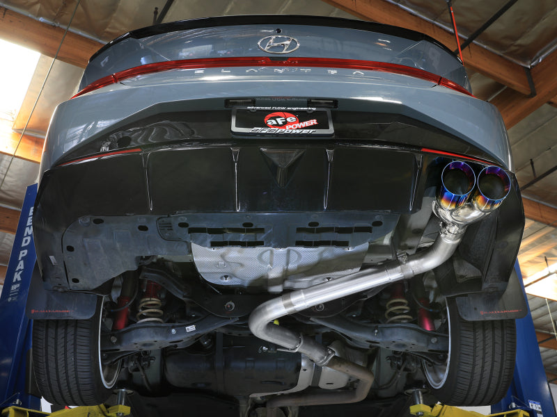 aFe Takeda 21-25 Hyundai Elantra 1.6L (t) 3in. SS Axle-Back Exhaust System w/Blue Flame Tips