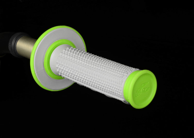 Renthal G193 fits MX Dual Compound Grips Tapered 1/2 Waffle - Grey/ Green