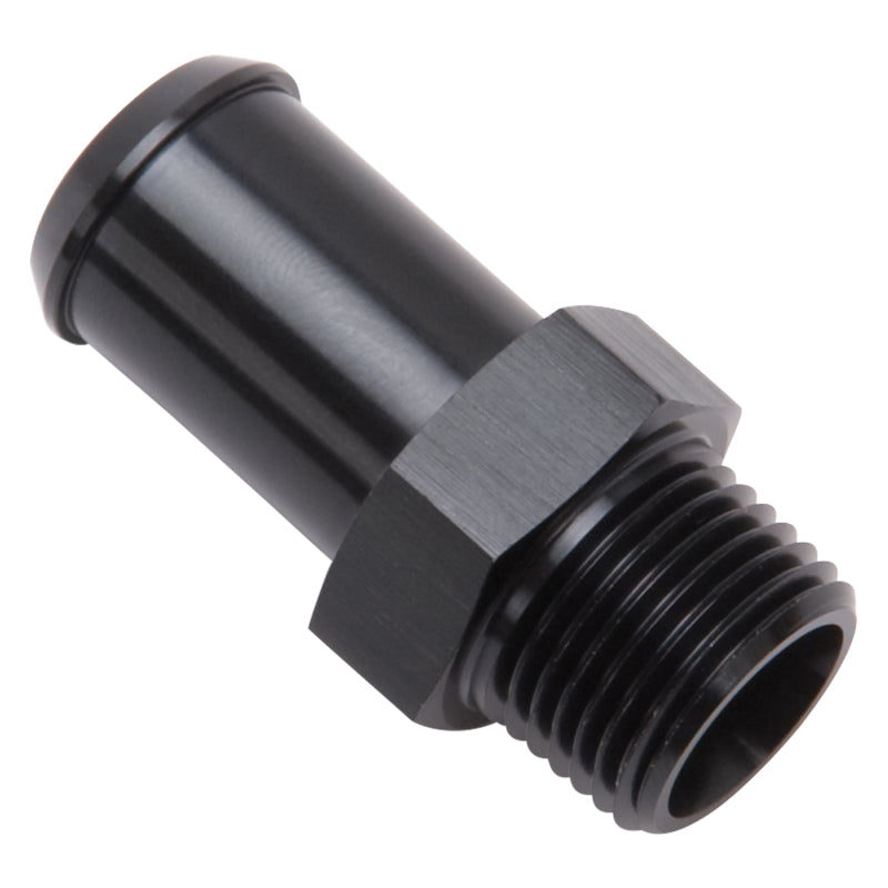 Edelbrock 8187 Hose End Straight 3/8In NPT to 5/8In Barb Black Anodize