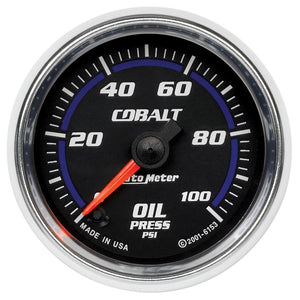 AutoMeter 6153 Autometer Cobalt 52mm 100 PSI Electric Oil Pressure Gauge