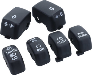 Bikers Choice 483321 96-13 Big Twin & XL Black Switch Cap Kit