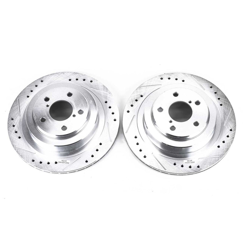 PowerStop fits Subaru 06-07 Impreza Rear Evolution Drilled & Slotted Rotors -