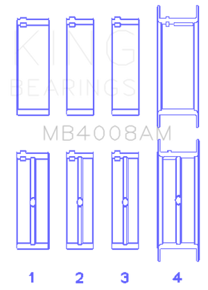 King MB4008AM fits Nissan VG20E/VG20DET V6 (Size STD) Main Bearing Set