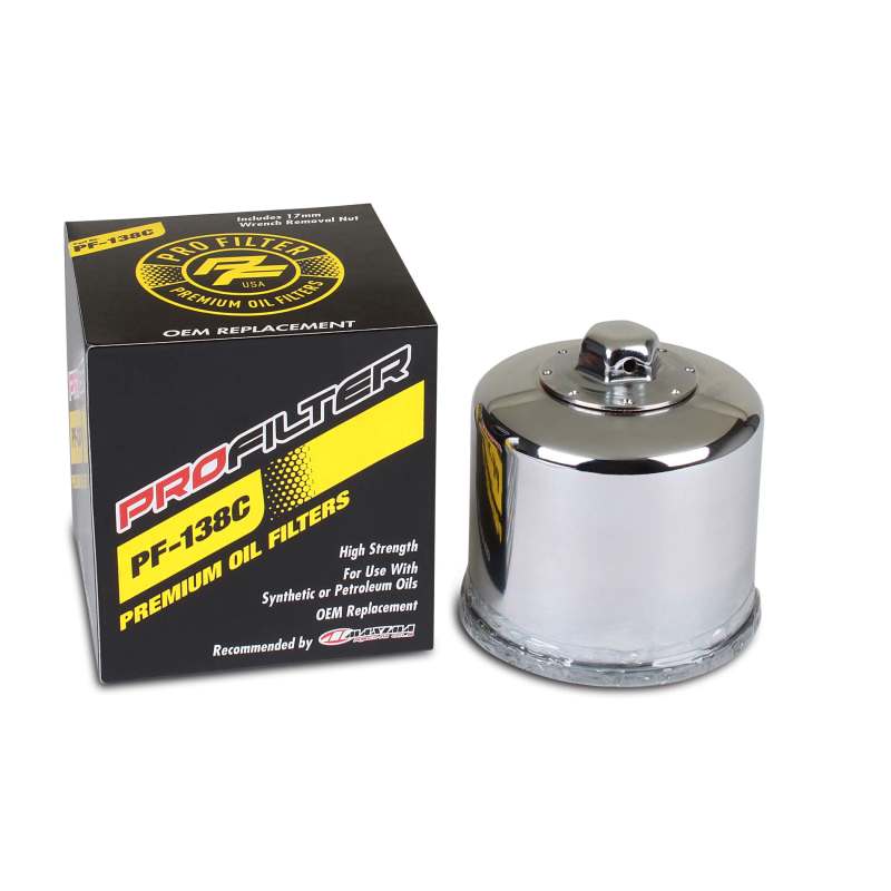 ProFilter PF-138C fits Aprilia/Arctic Cat/Kawasaki/Suzuki Spin-On/Chrome/Various Performance Oil Filter