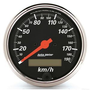 AutoMeter 1487-M Autometer 3-1/8in Electric 0-190km/h Double Chrome Bezel Speedometer Gauge