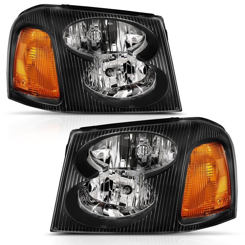 ANZO 111429 2009 Gmc Envoy Crystal Headlight Black Amber